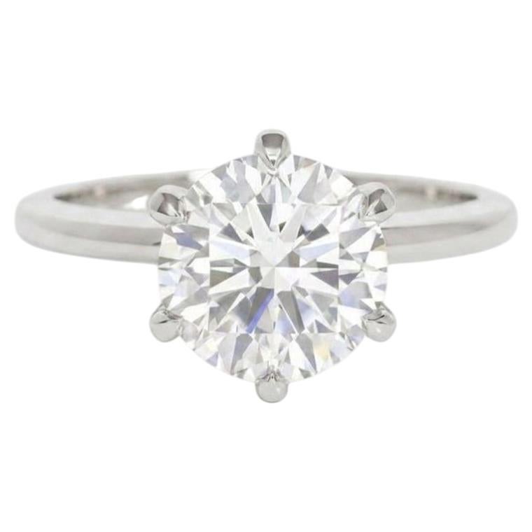 GIA Certified 2.00 Carat Round Triple Excellent Cut Diamond Ring in Platinum