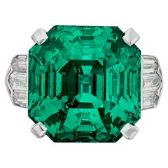 EXCEPTIONAL GRS Certified 20 Karat Kolumbianischer Smaragd Diamant Ring