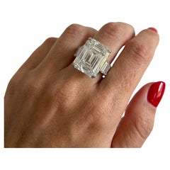 GIA Certified 8.03 Carat Emerald Cut Diamond E Color VVS2 Clarity Platinum Ring