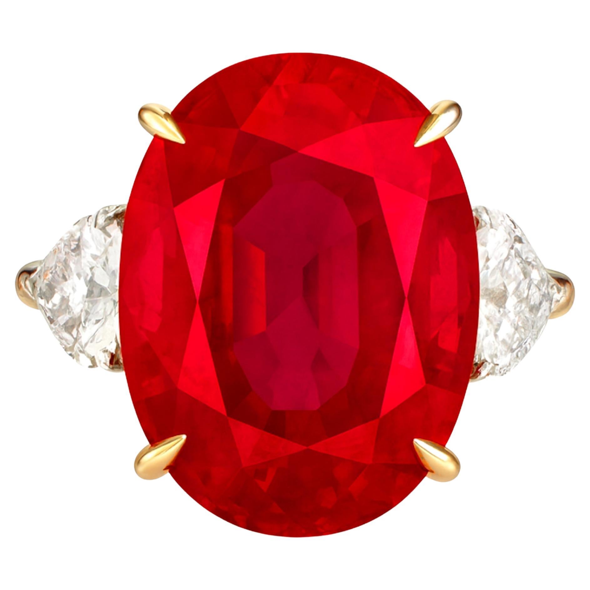 SSEF-zertifizierter 7,03 Karat Mosambik-Rubin-Platinring ohne Hitzeeinwirkung