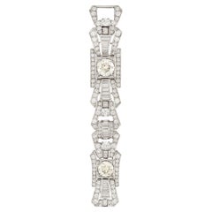 Bracciale di platino vintage con diamanti, circa 15 carati