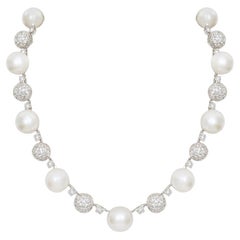 VERDURA 25 Karat Diamant und Südperle Halskette