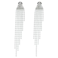 16 Carat Chandelier 18K White Gold Diamond Drop Earrings