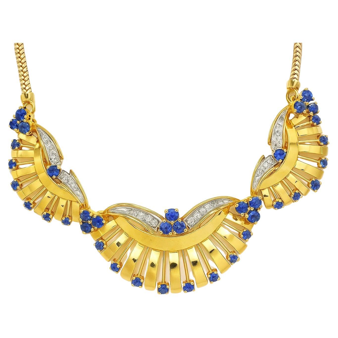 Ancienne Tiffany 
Co. des années 1920. Collier en saphir et diamant en vente