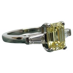 Cartier Platinum and Yellow Diamond Engagement Ring