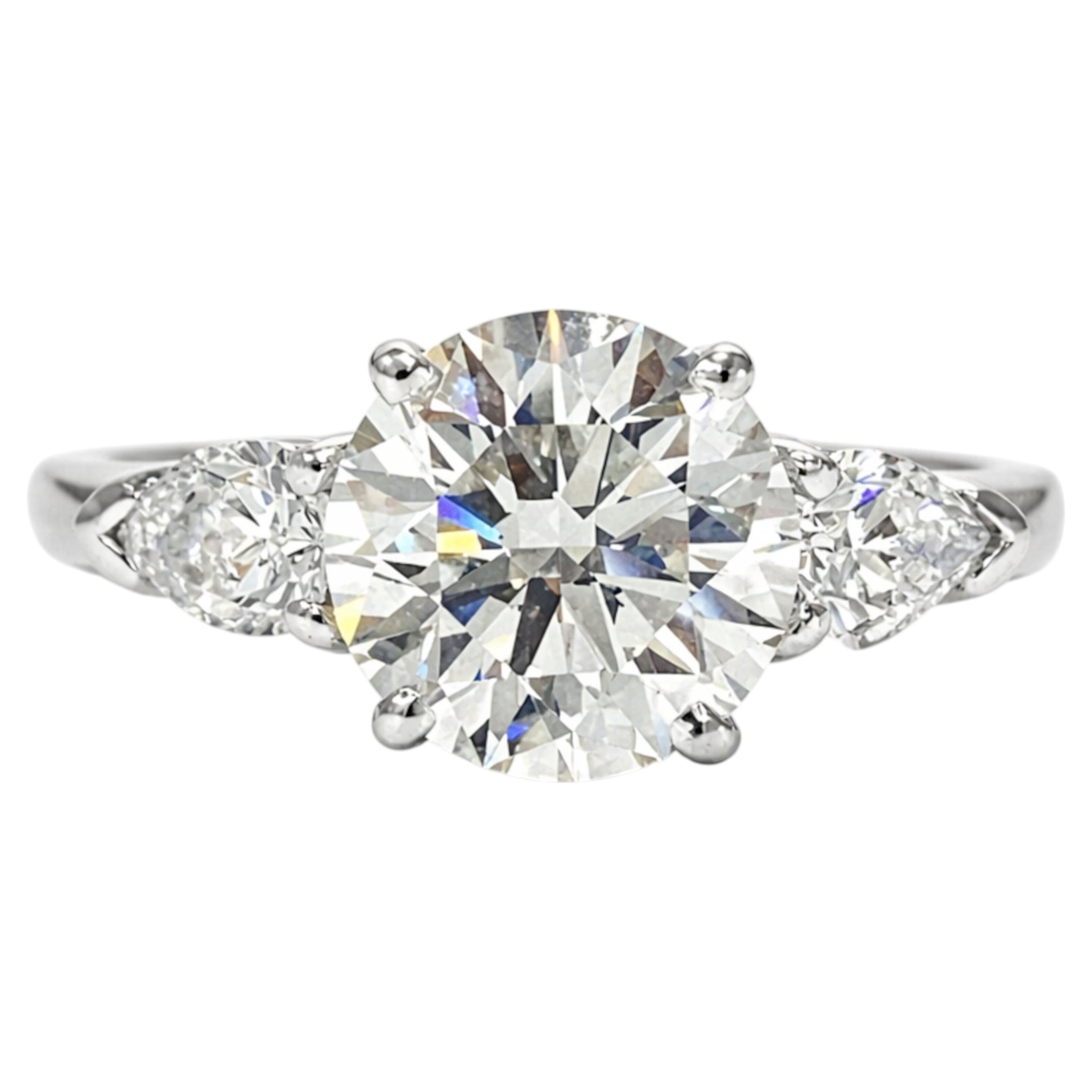 Graff Internally Flawless Round Diamond Three-Stone Platinum Engageme
