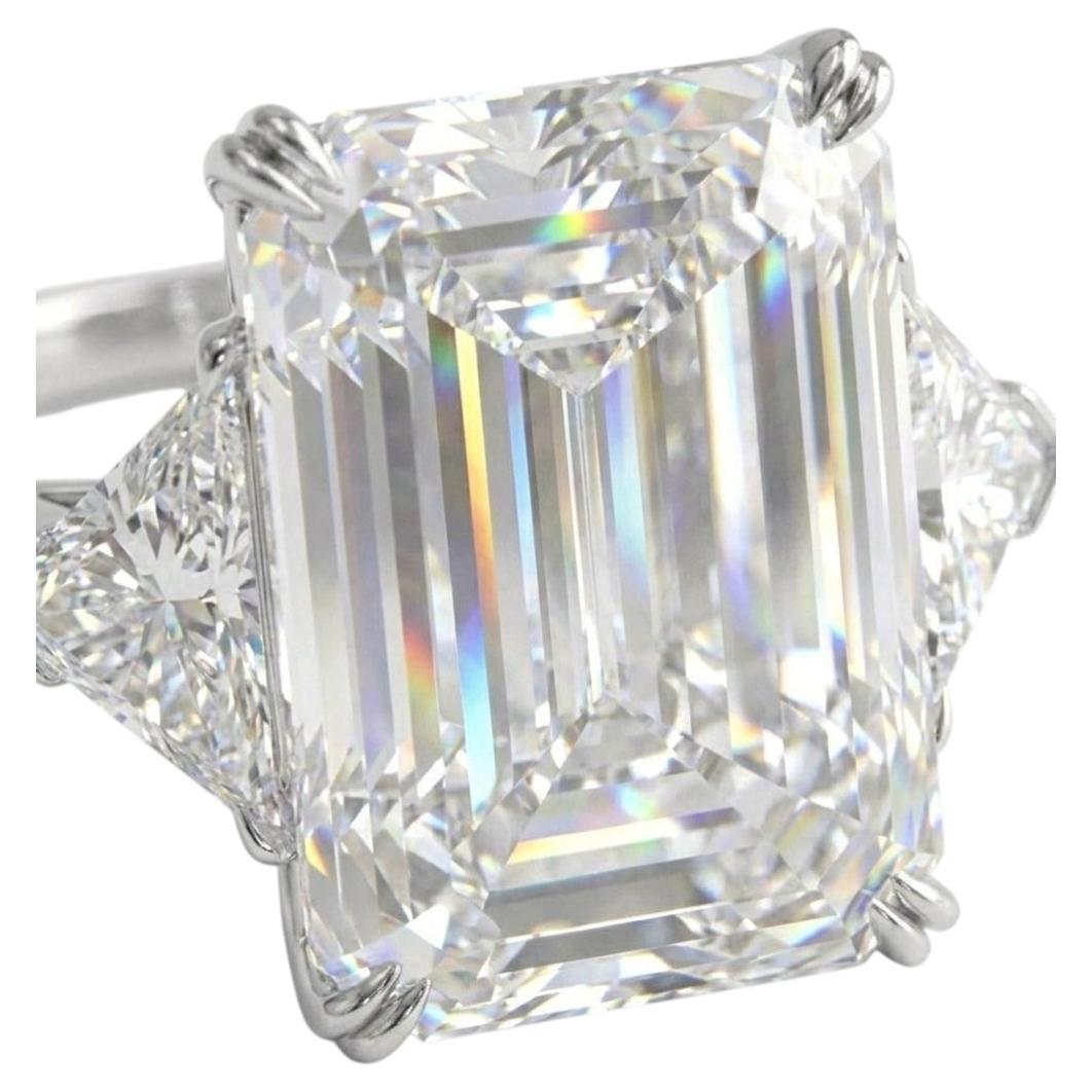 GIA Certified 5.01 Carat Emerald Cut E Color Diamond Ring in Platinum For Sale