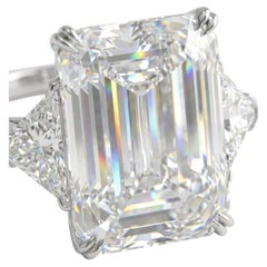 GIA Certified 5.01 Carat Emerald Cut E Color Diamond Ring in Platinum