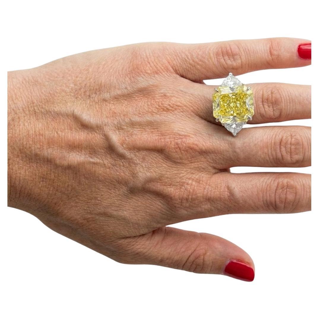GIA Certified 10 Carat Fancy Yellow Diamond Engagement Ring