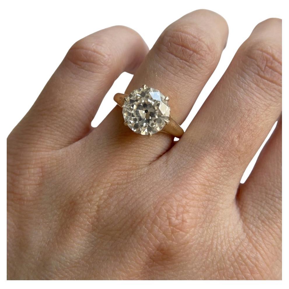 1.70 Carat Old European Cut Diamond Vintage Style Ring in 18K Yellow Gold