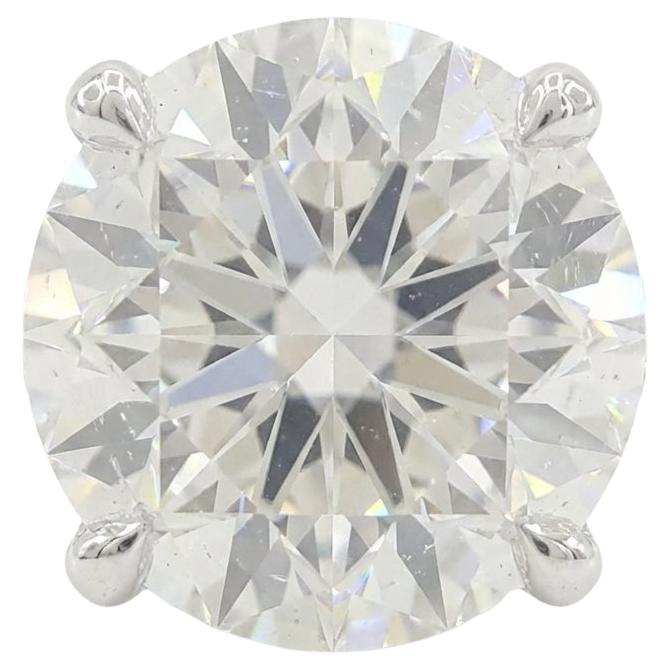 Hearts 
Arrows Round Brilliant Diamond Hidden Halo Eng. Ring in 14K White Gold For Sale