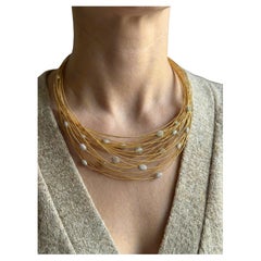 Marco Bicego 18K Yellow and White Gold Diamond Station Necklace