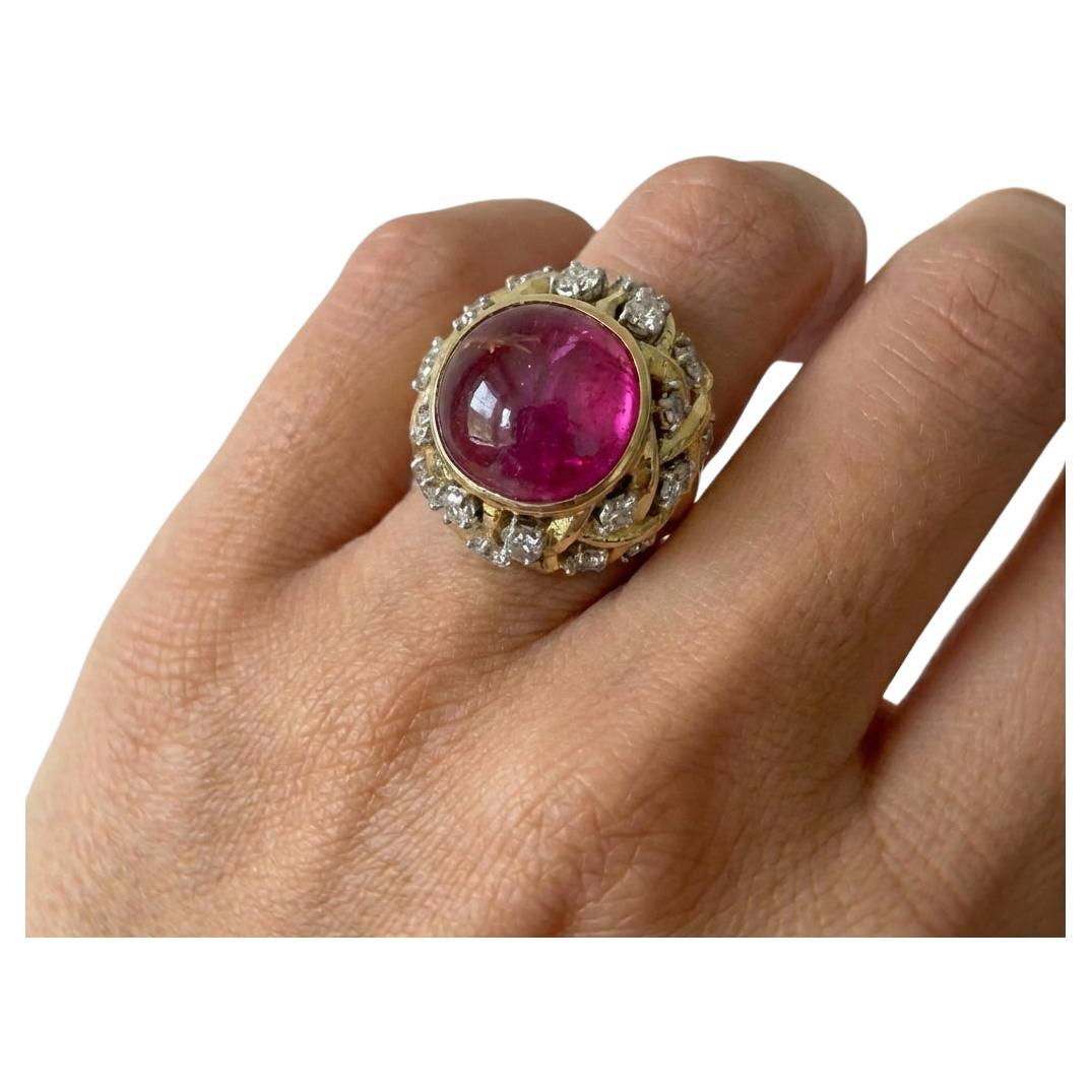 David Webb Rubin- und Diamantring - 18K Gold 
Platin im Angebot