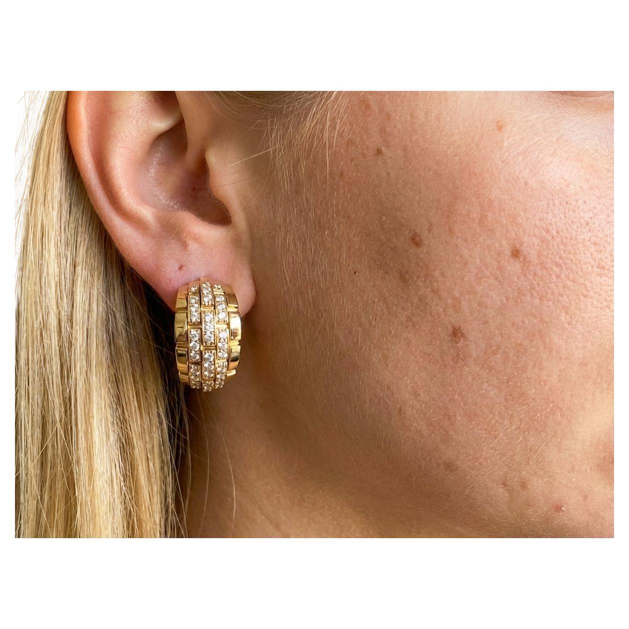 Pendientes de diamantes Cartier de oro amarillo de 18 quilates