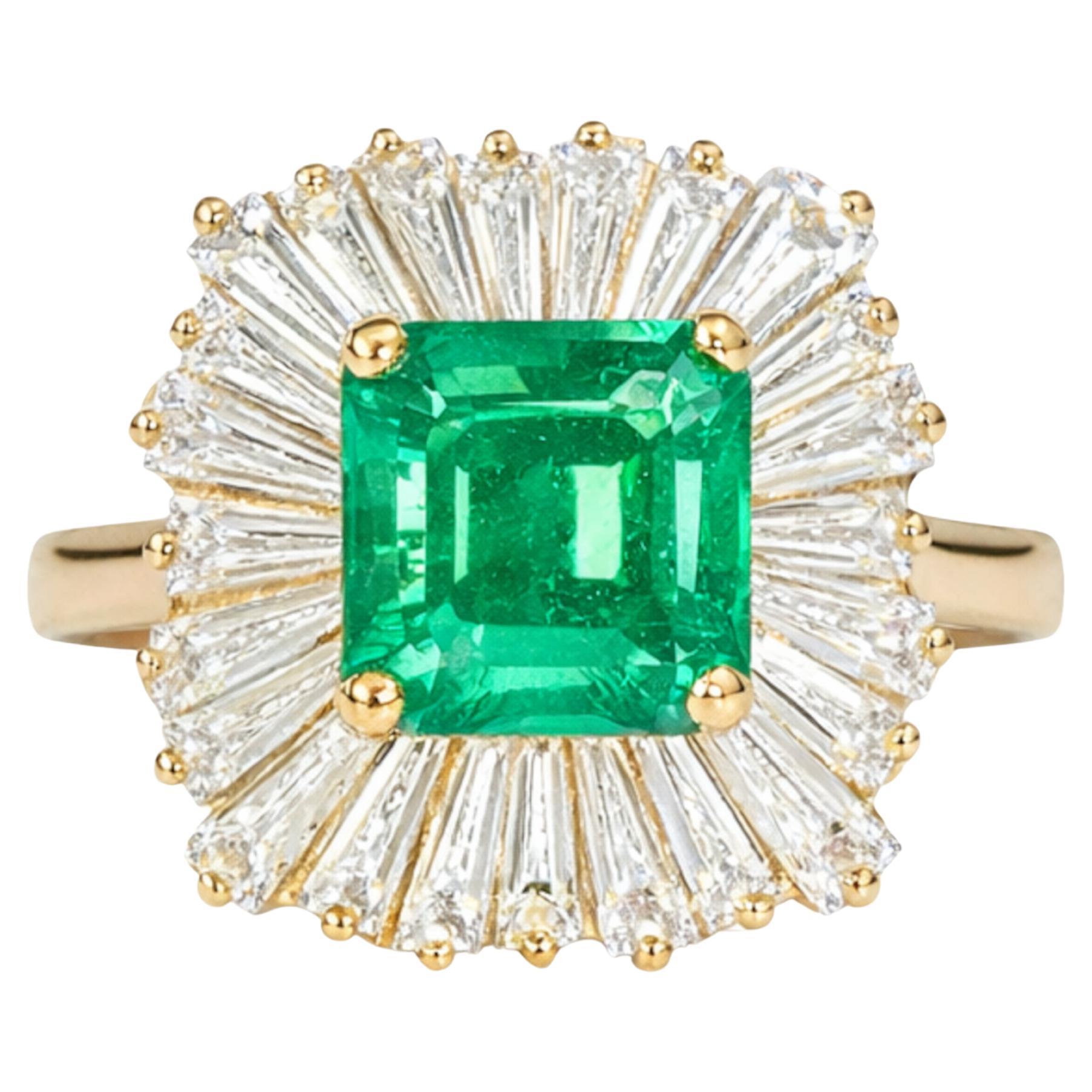 Tiffany 
Co. Bague en émeraude et diamant certifiée GIA (Colombie) en vente