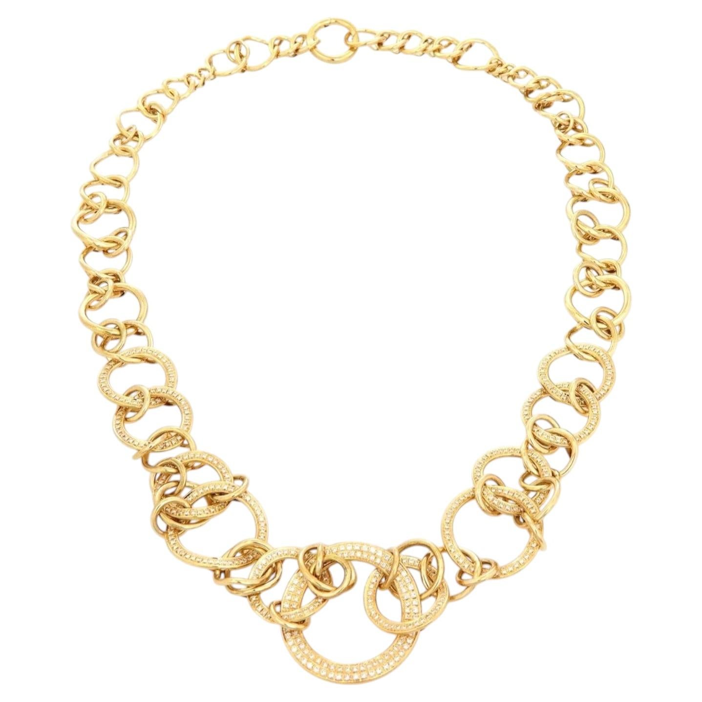 Di Modolo Tempia Circle Link Diamond Necklace in 18K Yellow Gold, 2.40 Carats