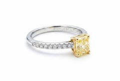 Tiffany & Co Novo Fancy Vivid Yellow Diamond Ring Platinum