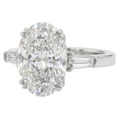 GIA Certified 4 Carat F Internally Flawless Oval Cut Diamond Engagement Ring