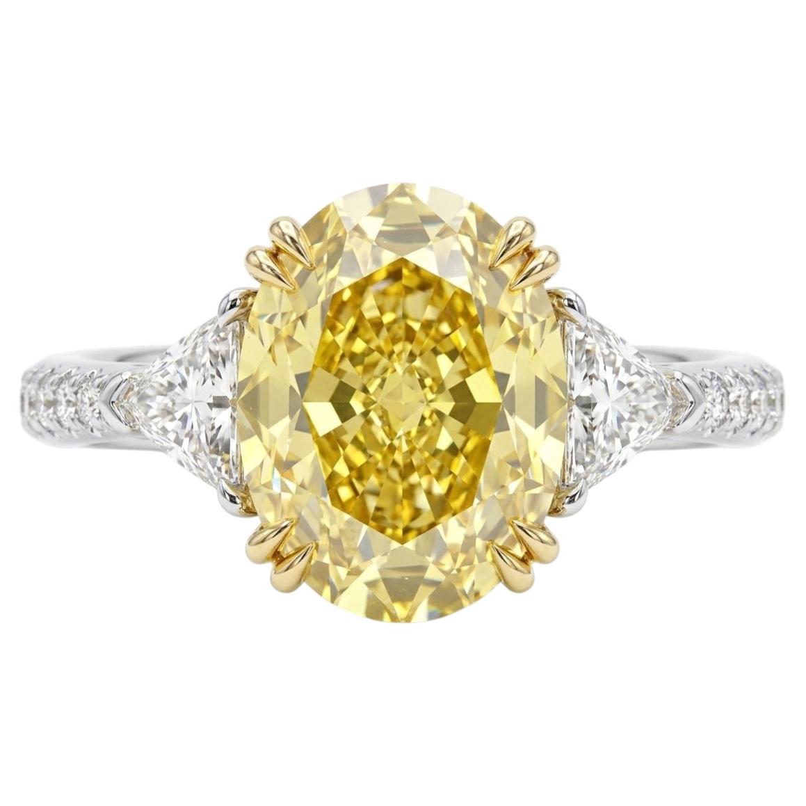 16.00 Carat Fancy Yellow Diamond Ring – GIA Certified