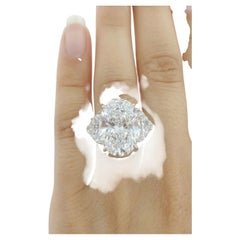 4,26 Karat ovaler Brillantschliff-Diamant-Dreisteinring, GIA zertifiziert D/VVS1