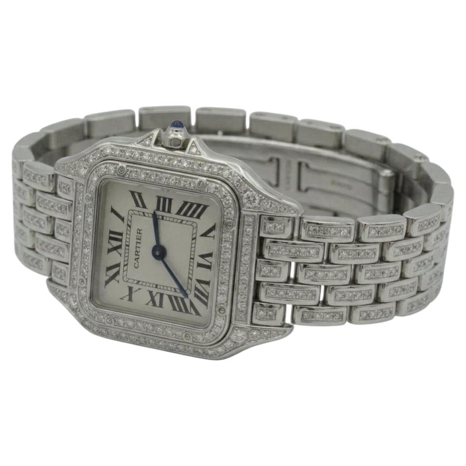 Reloj Cartier Panthère mediano de 27 mm, de acero con diamantes