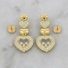Chopard „Happy Diamonds“ Herz-Ohrhänger mit 2-Karat-Diamanten aus 18-karätigem Gelbgold