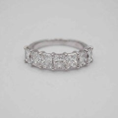 3 Carat Radiant Cut Diamond 14k White Gold Wedding Band