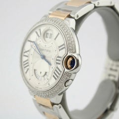 Cartier 2.5 Carat Diamond Two-Tone Ballon Bleu Dual Time Watch