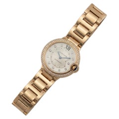 Cartier Ballon Bleu 18k Rose Gold Diamond Bezel Automatic Watch
