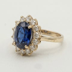 Tiffany & Co. 4 Carat Sapphire Diamond Cluster Ring