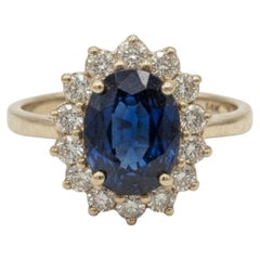 Tiffany & Co. 4 Carat Sapphire Diamond Cluster Ring