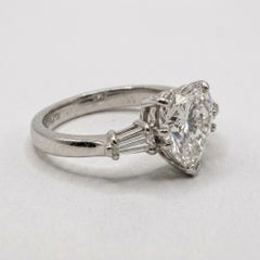 GIA Certified 3 Carat Heart Shaped Diamond Three-Stone Ring