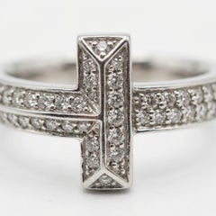 Tiffany & Co. Diamond T Pavé Band Ring in 18k White Gold