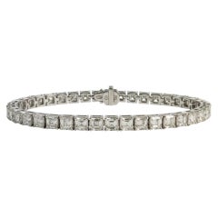 Bucherer 9 Carat Asscher Cut Diamond Tennis Bracelet in 18k White Gold