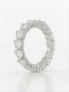 Heart Shaped Diamond Eternity Ring in 14k White Gold