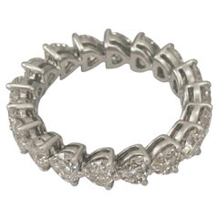 Heart Shaped Diamond Eternity Ring in 14k White Gold