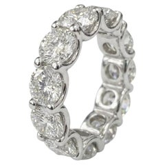 11 Carat Round Brilliant Diamond Eternity Band in 18k White Gold