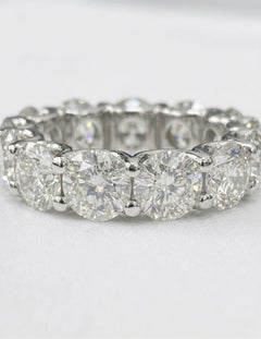 11 Carat Round Brilliant Diamond Eternity Band in 18k White Gold