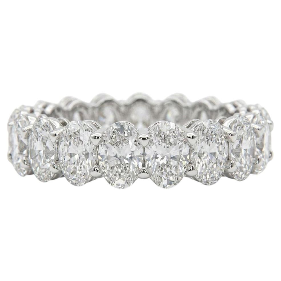 5.63 Carat Oval Diamond Eternity Band in 14k White Gold