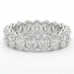 5.63 Carat Oval Diamond Eternity Band in 14k White Gold