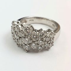 3.5 Carat Diamond Anniversary Cluster Ring in 14k White Gold