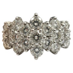 3.5 Carat Diamond Anniversary Cluster Ring in 14k White Gold