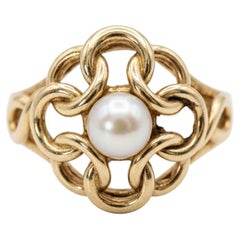 Tiffany & Co. 14k Yellow Gold Pearl Ring