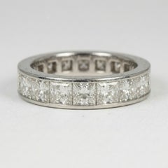 Cartier 5.50 Carat Princess Cut Diamond Platinum Eternity Band