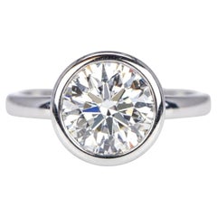 Tiffany & Co. 2 Carat Round Brilliant Diamond Bezel Set Engagement Ring