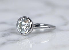 Tiffany & Co. 2 Carat Round Brilliant Diamond Bezel Set Engagement Ring