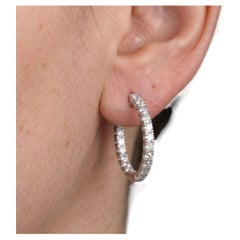 2 Carat Diamond Inside-Out Hoop Earrings in 14k White Gold