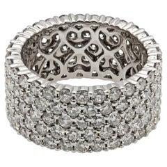 5 Carat Diamond 18k White Gold Wide Band Ring