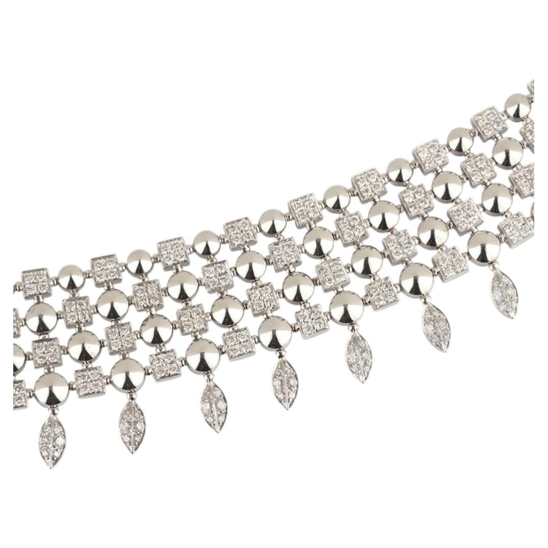 Bvlgari 11 Carat Diamond 18k White Gold Lucea Choker Necklace