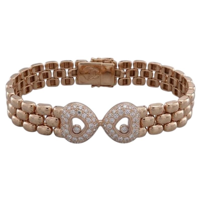 Chopard 1.68 Carat Diamond Happy Diamonds Link Bracelet in 18k Yellow Gold